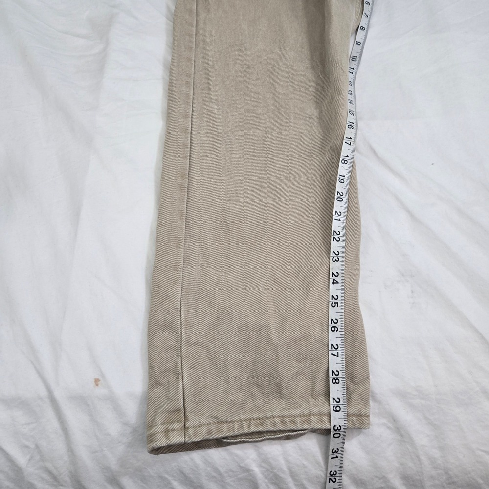 Vintage Wrangler Silver Edition Jeans 38x30 Khaki Tan Denim Made in USA 90s - Picture 8 of 13